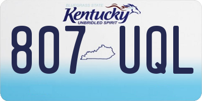 KY license plate 807UQL