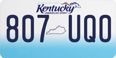 KY license plate 807UQO