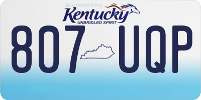 KY license plate 807UQP