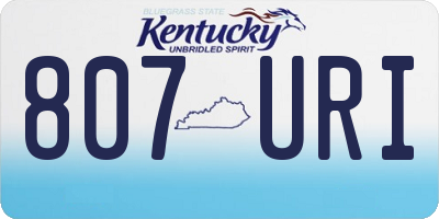 KY license plate 807URI