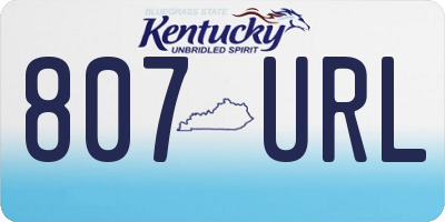 KY license plate 807URL
