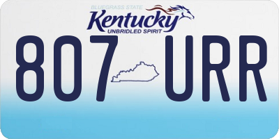 KY license plate 807URR