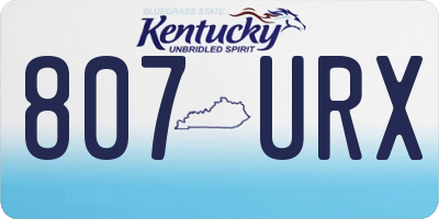 KY license plate 807URX