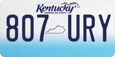 KY license plate 807URY