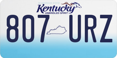 KY license plate 807URZ