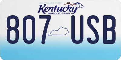KY license plate 807USB