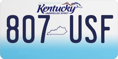 KY license plate 807USF