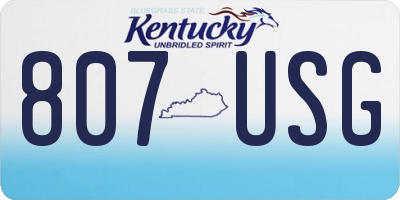 KY license plate 807USG