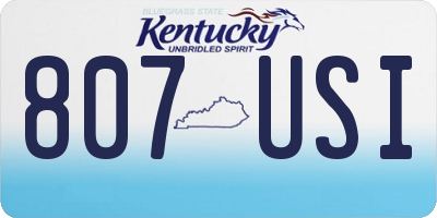 KY license plate 807USI