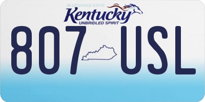 KY license plate 807USL