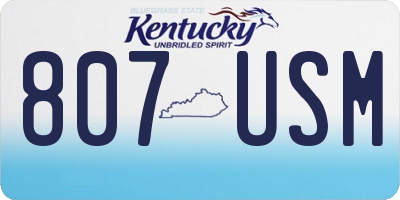 KY license plate 807USM