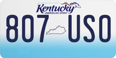 KY license plate 807USO
