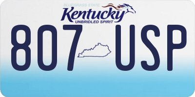 KY license plate 807USP