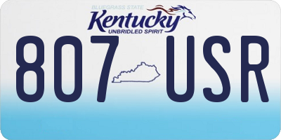 KY license plate 807USR