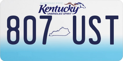 KY license plate 807UST