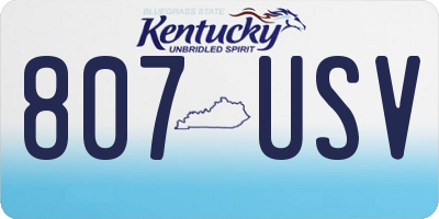 KY license plate 807USV