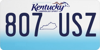 KY license plate 807USZ