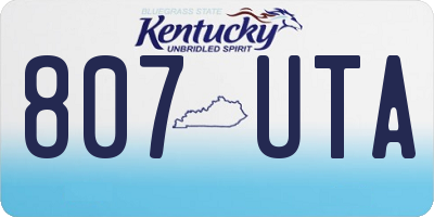 KY license plate 807UTA