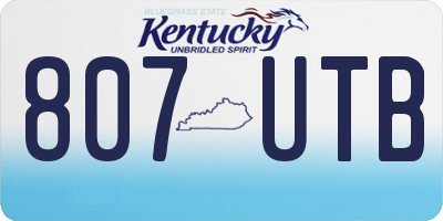 KY license plate 807UTB