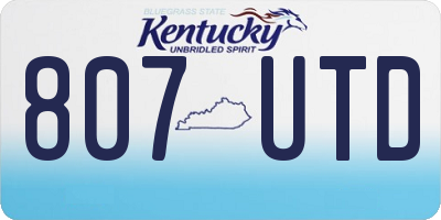 KY license plate 807UTD