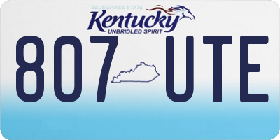 KY license plate 807UTE