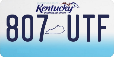KY license plate 807UTF