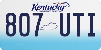 KY license plate 807UTI