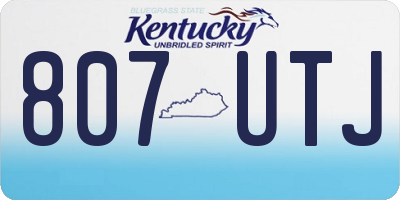 KY license plate 807UTJ