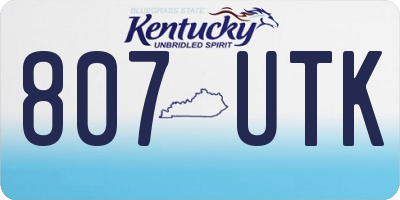 KY license plate 807UTK