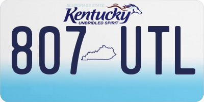 KY license plate 807UTL