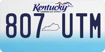 KY license plate 807UTM