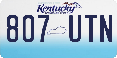 KY license plate 807UTN