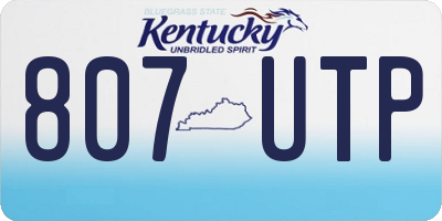 KY license plate 807UTP