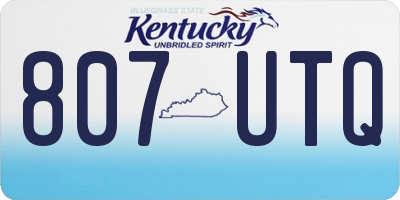 KY license plate 807UTQ
