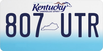 KY license plate 807UTR