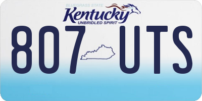 KY license plate 807UTS