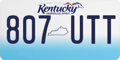KY license plate 807UTT