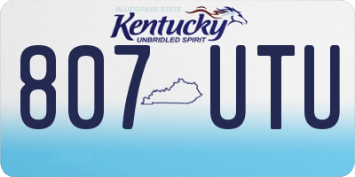 KY license plate 807UTU