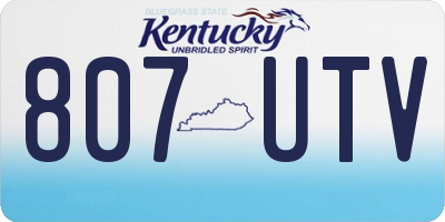 KY license plate 807UTV