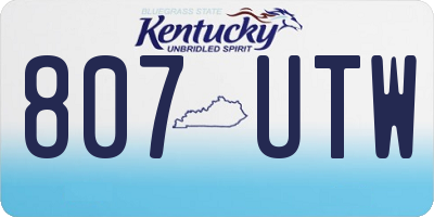 KY license plate 807UTW