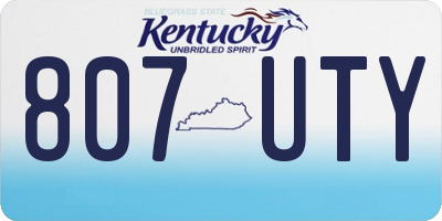 KY license plate 807UTY