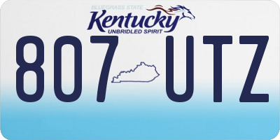 KY license plate 807UTZ