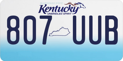 KY license plate 807UUB