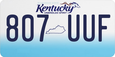 KY license plate 807UUF