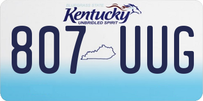 KY license plate 807UUG