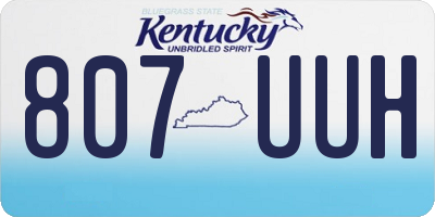KY license plate 807UUH