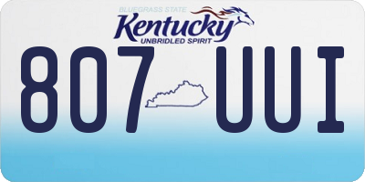 KY license plate 807UUI