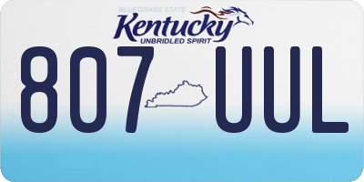 KY license plate 807UUL