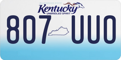 KY license plate 807UUO