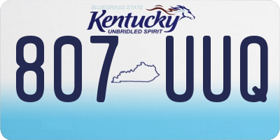 KY license plate 807UUQ
